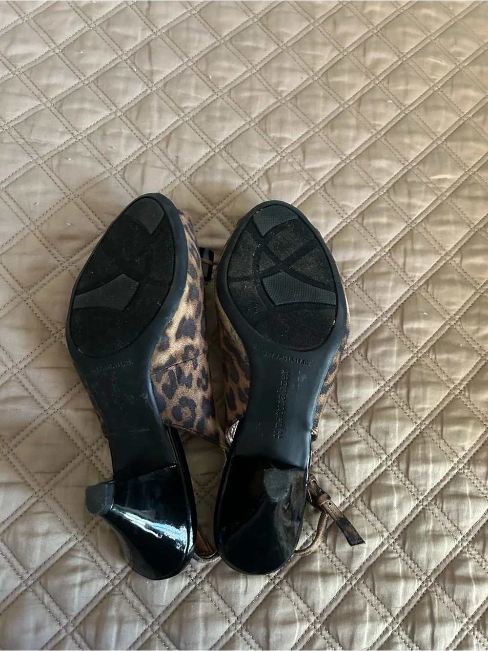 Naturalizer Leopard-Print Slingback Peep-Toe Heels - Brown/Black
